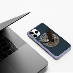 Чехол iPhone 11 Pro матовый Летящий орёл, цвет: 3D-светло-сиреневый — фото 2