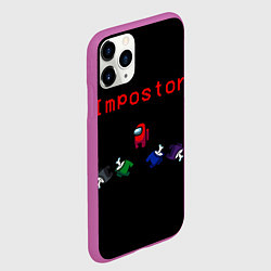 Чехол iPhone 11 Pro матовый Among Us, цвет: 3D-фиолетовый — фото 2