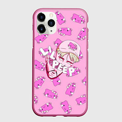 Чехол iPhone 11 Pro матовый LIL PEEP, цвет: 3D-малиновый