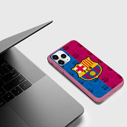 Чехол iPhone 11 Pro матовый FC BARCELONA, цвет: 3D-малиновый — фото 2