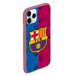 Чехол iPhone 11 Pro матовый FC BARCELONA, цвет: 3D-малиновый — фото 2