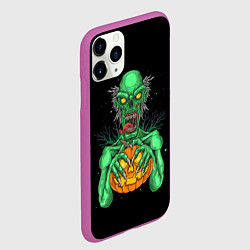 Чехол iPhone 11 Pro матовый Halloween Zombie, цвет: 3D-фиолетовый — фото 2