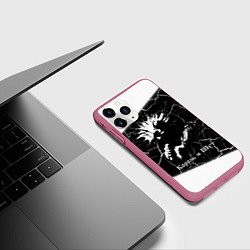 Чехол iPhone 11 Pro матовый КОРОЛЬ И ШУТ, цвет: 3D-малиновый — фото 2