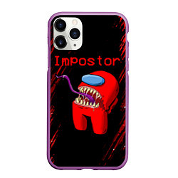 Чехол iPhone 11 Pro матовый AMONG US - MONSTER, цвет: 3D-фиолетовый