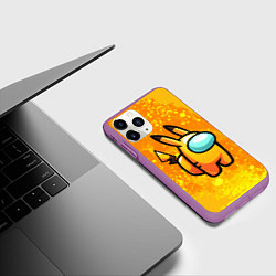 Чехол iPhone 11 Pro матовый AMONG US - Pikachu, цвет: 3D-фиолетовый — фото 2