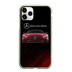 Чехол iPhone 11 Pro матовый Mercedes Benz AMG, цвет: 3D-салатовый