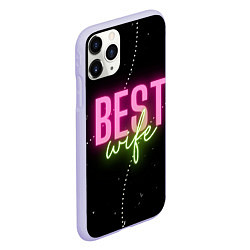 Чехол iPhone 11 Pro матовый Лучшая жена, цвет: 3D-светло-сиреневый — фото 2
