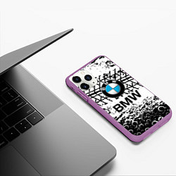 Чехол iPhone 11 Pro матовый BMW, цвет: 3D-фиолетовый — фото 2