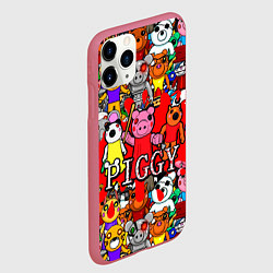 Чехол iPhone 11 Pro матовый ROBLOX PIGGY, цвет: 3D-малиновый — фото 2