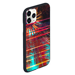 Чехол iPhone 11 Pro матовый Palm glitch art, цвет: 3D-черный — фото 2