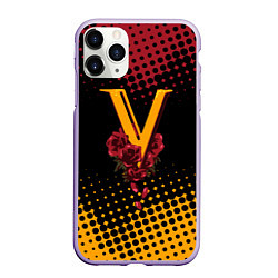 Чехол iPhone 11 Pro матовый CYBERPUNK 2077 VALENTINO, цвет: 3D-светло-сиреневый