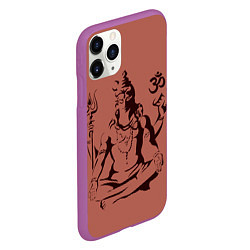 Чехол iPhone 11 Pro матовый Бог Шива, цвет: 3D-фиолетовый — фото 2