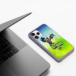 Чехол iPhone 11 Pro матовый Brawl StarsZombibi, цвет: 3D-серый — фото 2