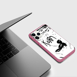 Чехол iPhone 11 Pro матовый Korn, цвет: 3D-малиновый — фото 2