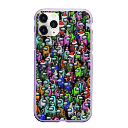 Чехол iPhone 11 Pro матовый Among Us С Новым Годом!, цвет: 3D-светло-сиреневый
