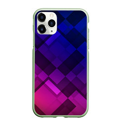 Чехол iPhone 11 Pro матовый Ромбы в градиенте, цвет: 3D-салатовый