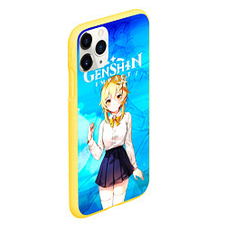 Чехол iPhone 11 Pro матовый Genshin Impact - Lumine, цвет: 3D-желтый — фото 2