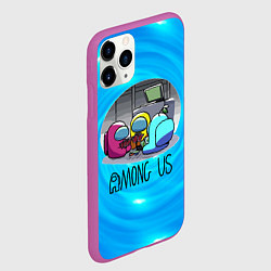Чехол iPhone 11 Pro матовый Among Us карты, цвет: 3D-фиолетовый — фото 2