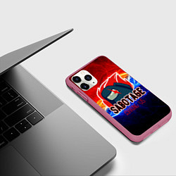 Чехол iPhone 11 Pro матовый Among us sabotage, цвет: 3D-малиновый — фото 2