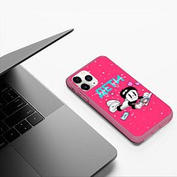 Чехол iPhone 11 Pro матовый Тупая девка, цвет: 3D-малиновый — фото 2