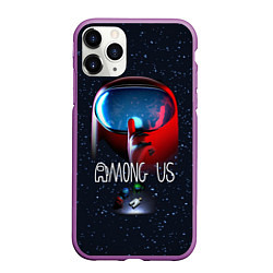 Чехол iPhone 11 Pro матовый AMONG US, цвет: 3D-фиолетовый