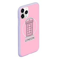 Чехол iPhone 11 Pro матовый Телефонная будка, London, цвет: 3D-светло-сиреневый — фото 2