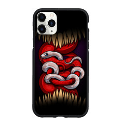 Чехол iPhone 11 Pro матовый Monster and snake, цвет: 3D-черный