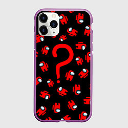 Чехол iPhone 11 Pro матовый Among us, Who?, цвет: 3D-фиолетовый