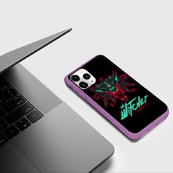 Чехол iPhone 11 Pro матовый The Witcher 2077, цвет: 3D-фиолетовый — фото 2