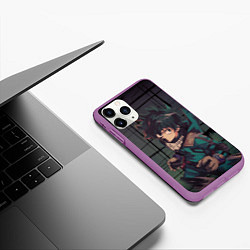 Чехол iPhone 11 Pro матовый Моя геройская Академия, цвет: 3D-фиолетовый — фото 2