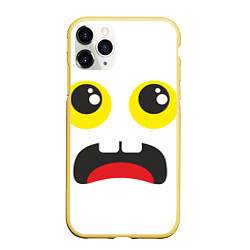 Чехол iPhone 11 Pro матовый Испуганное лицо, цвет: 3D-желтый