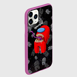 Чехол iPhone 11 Pro матовый AMONG US, цвет: 3D-фиолетовый — фото 2