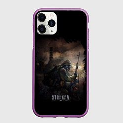 Чехол iPhone 11 Pro матовый S T A L K E R, цвет: 3D-фиолетовый