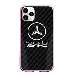 Чехол iPhone 11 Pro матовый MERCEDES-BENZ, цвет: 3D-розовый