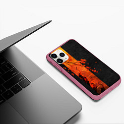 Чехол iPhone 11 Pro матовый ЦАПЛЯ, цвет: 3D-малиновый — фото 2