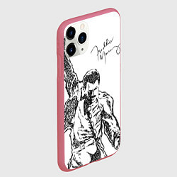 Чехол iPhone 11 Pro матовый Freddie Mercury, цвет: 3D-малиновый — фото 2