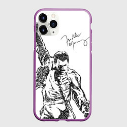 Чехол iPhone 11 Pro матовый Freddie Mercury, цвет: 3D-фиолетовый