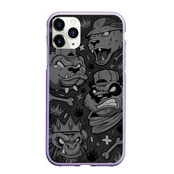 Чехол iPhone 11 Pro матовый CRAZY ANIMALS