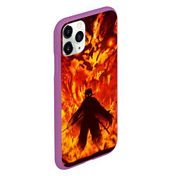 Чехол iPhone 11 Pro матовый Клинок, рассекающий демонов, цвет: 3D-фиолетовый — фото 2