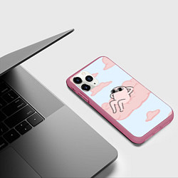 Чехол iPhone 11 Pro матовый Мем, цвет: 3D-малиновый — фото 2