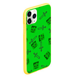 Чехол iPhone 11 Pro матовый Minecraft, цвет: 3D-желтый — фото 2