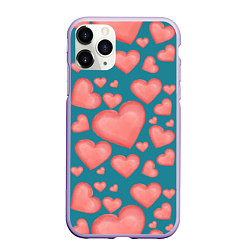 Чехол iPhone 11 Pro матовый Любовь, цвет: 3D-светло-сиреневый