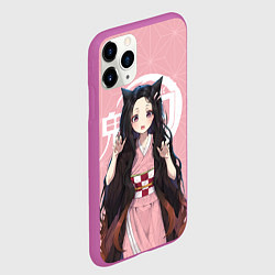 Чехол iPhone 11 Pro матовый Nezuko, цвет: 3D-фиолетовый — фото 2