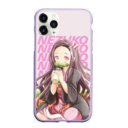 Чехол iPhone 11 Pro матовый Nezuko, цвет: 3D-светло-сиреневый