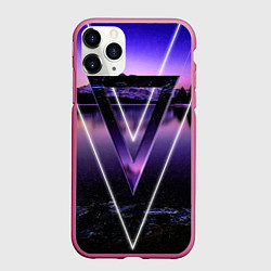 Чехол iPhone 11 Pro матовый ОЗЕРО, цвет: 3D-малиновый