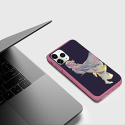 Чехол iPhone 11 Pro матовый Маньяк акудама, цвет: 3D-малиновый — фото 2