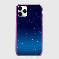 Чехол iPhone 11 Pro матовый Звездное небо, цвет: 3D-фиолетовый