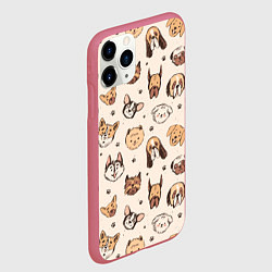 Чехол iPhone 11 Pro матовый Хипстерские собачки, цвет: 3D-малиновый — фото 2
