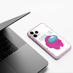 Чехол iPhone 11 Pro матовый Among Us Love Z, цвет: 3D-розовый — фото 2