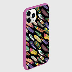 Чехол iPhone 11 Pro матовый Feathers, цвет: 3D-фиолетовый — фото 2